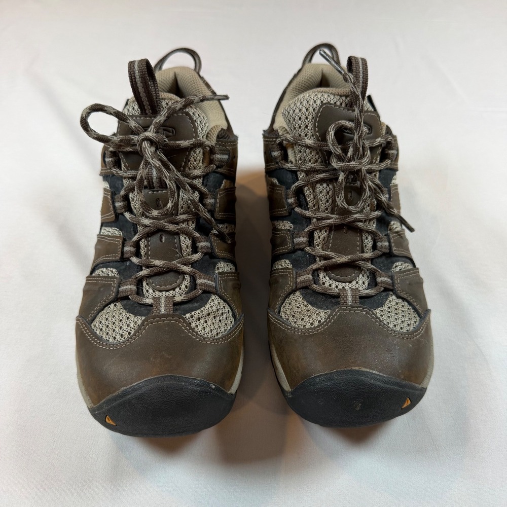 Keen Koven Hiking Shoes Womens 8.5 Brown Tan Mesh Leather Low Top 1011547 - Picture 2 of 9
